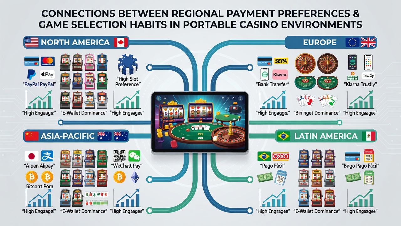 Mobile interface showing payment options linked to different casino game categories