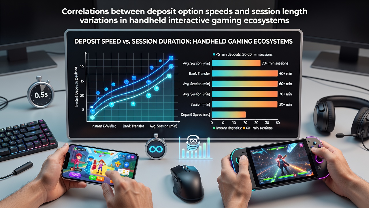 Mobile gaming interface showing deposit options and session analytics on handheld devices