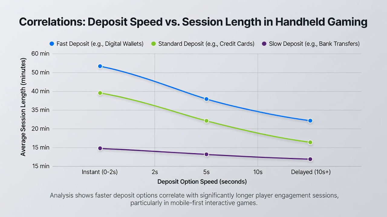 Analytics dashboard displaying correlations between deposit speeds and player session durations in gaming apps