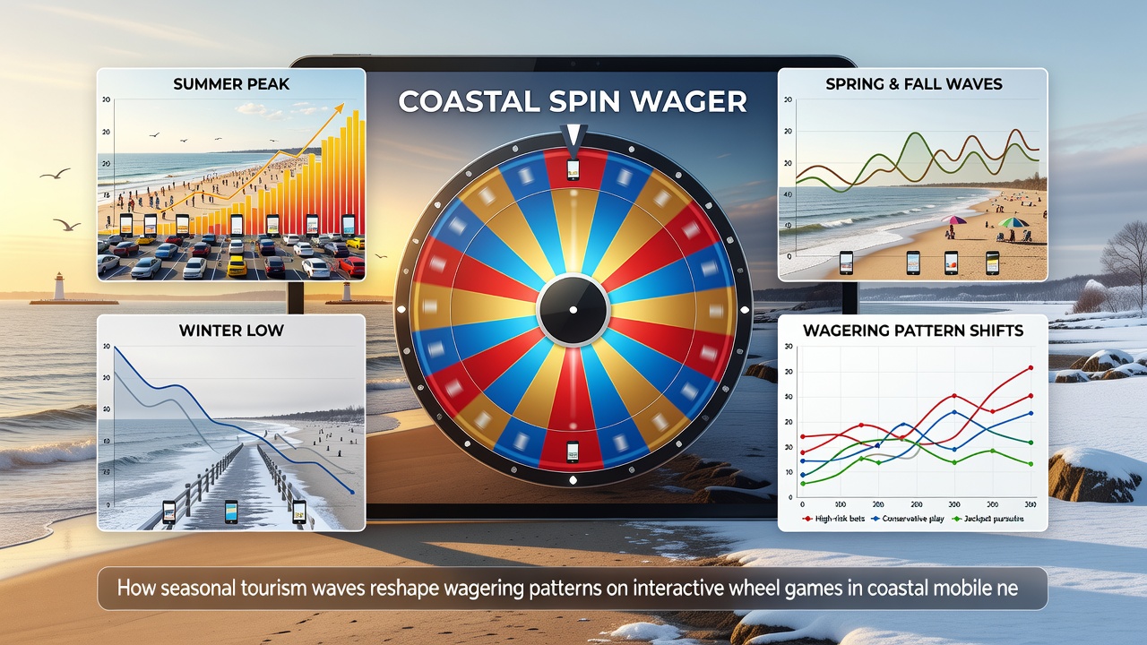 Data visualization of wagering shifts across coastal mobile networks during tourism peaks