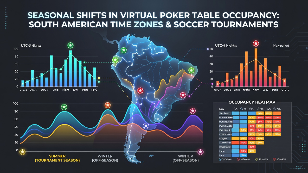 Virtual poker tables showing occupancy variations across South American regions during soccer events