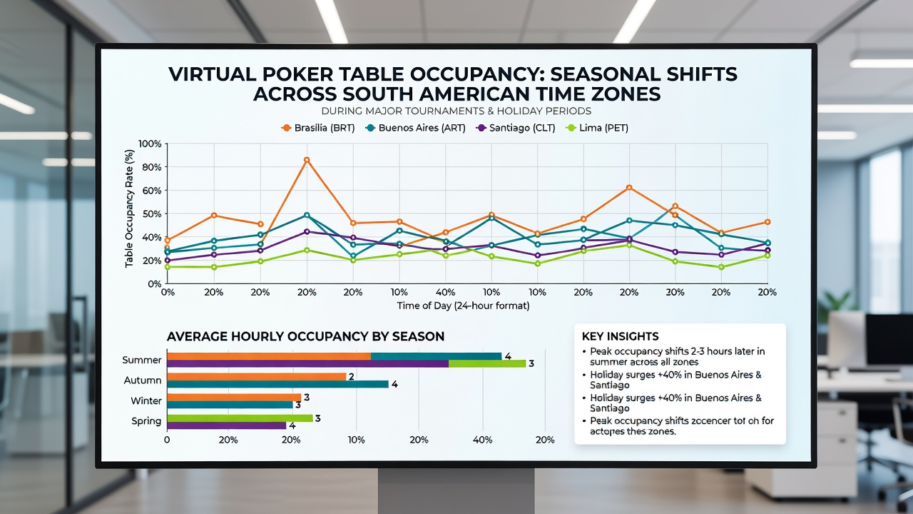 Data charts illustrating poker occupancy drops in South American time zones tied to soccer schedules